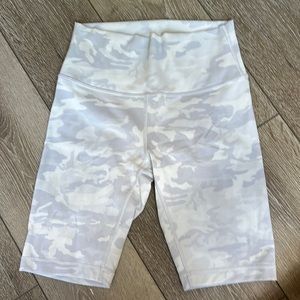 Lululemon White Camo Biker Shorts